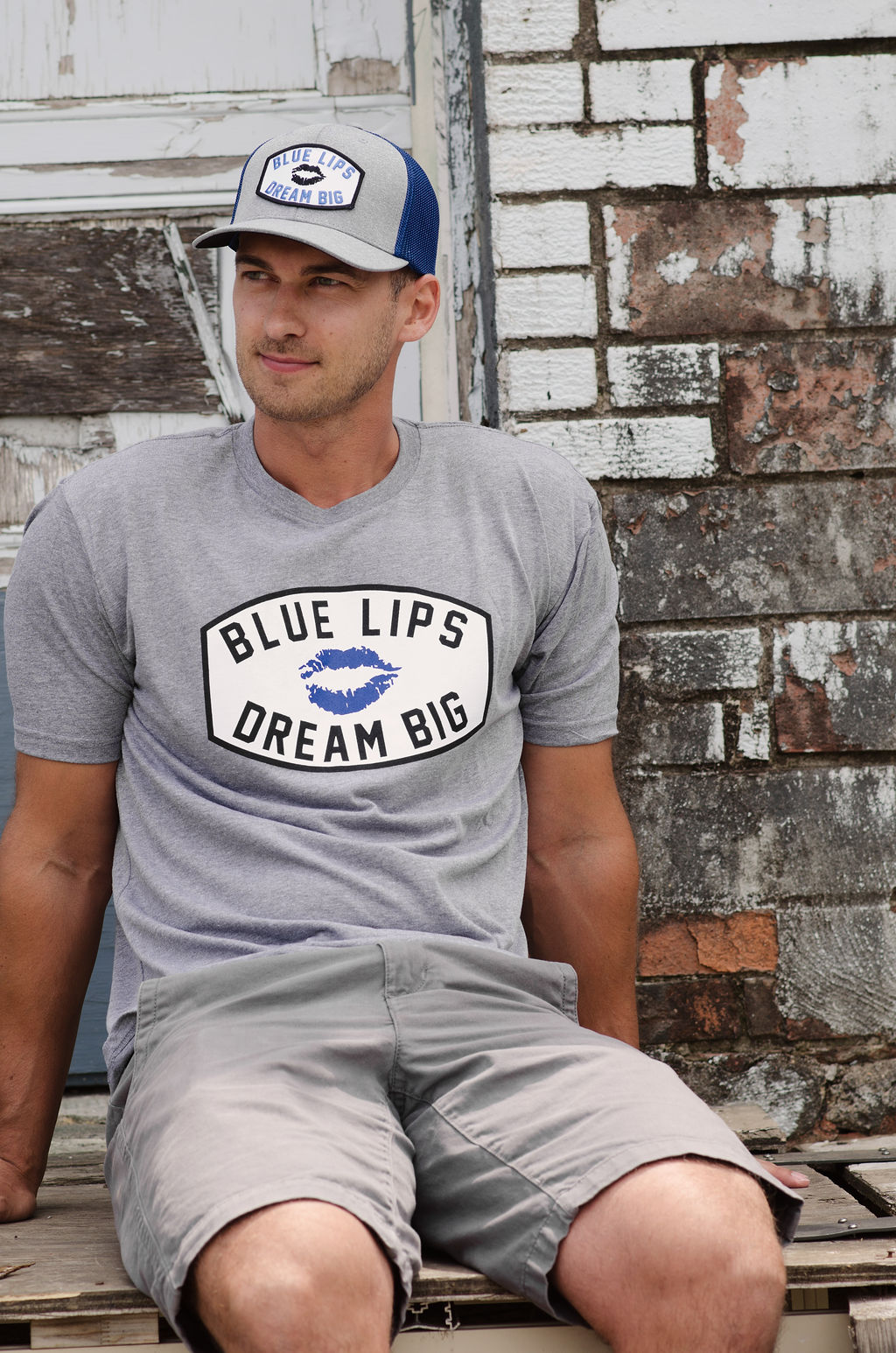 Unisex Dream Big Tee - Grey - Blue Lips Foundation